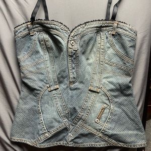 Vintage Dolce and Gabbana denim bustier tank